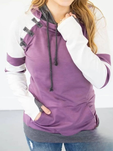 Bequemer Plus Size Hoodie mit langen Ärmeln für den Alltag