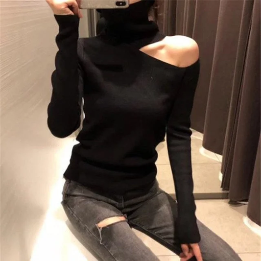 Lässiger Off-Shoulder Pullover mit Langarm für Damen