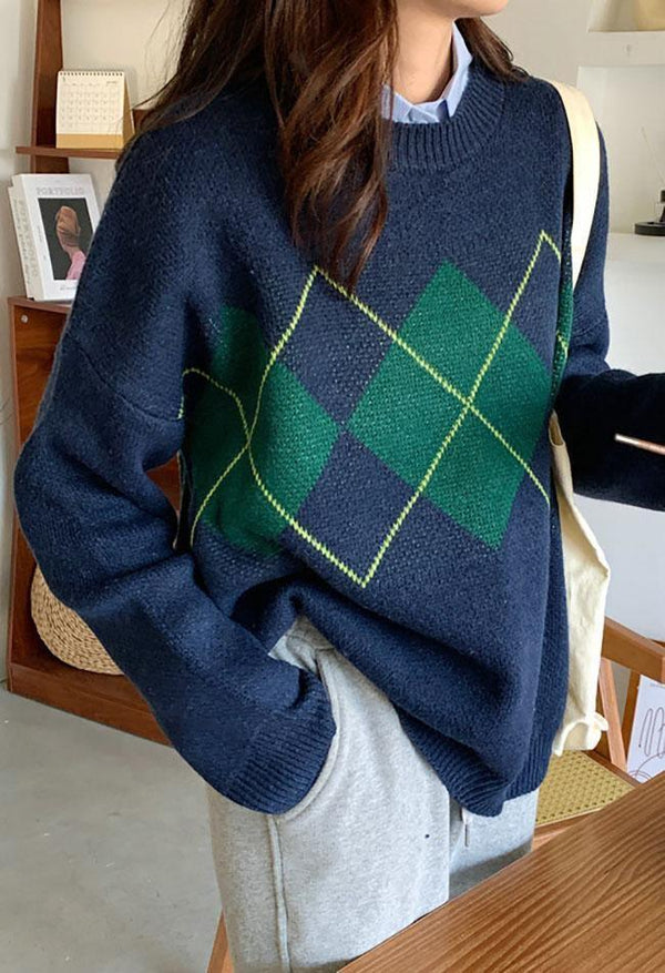 Klassischer Argyle Vintage Herrenpullover, Stilvoller Casual Look