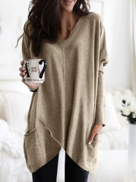 Interessantes Damen-Sweatshirt mit Langen Ärmeln und Trendigem Look