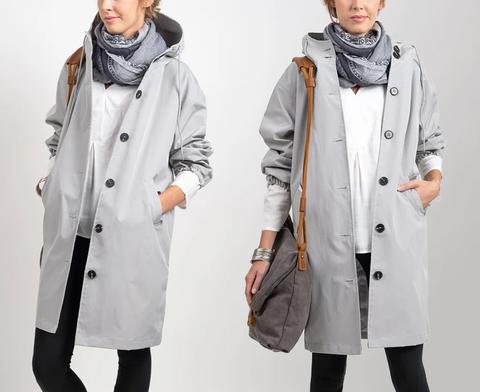 Modische Damenjacke mit Kapuze und Oversize-Schnitt