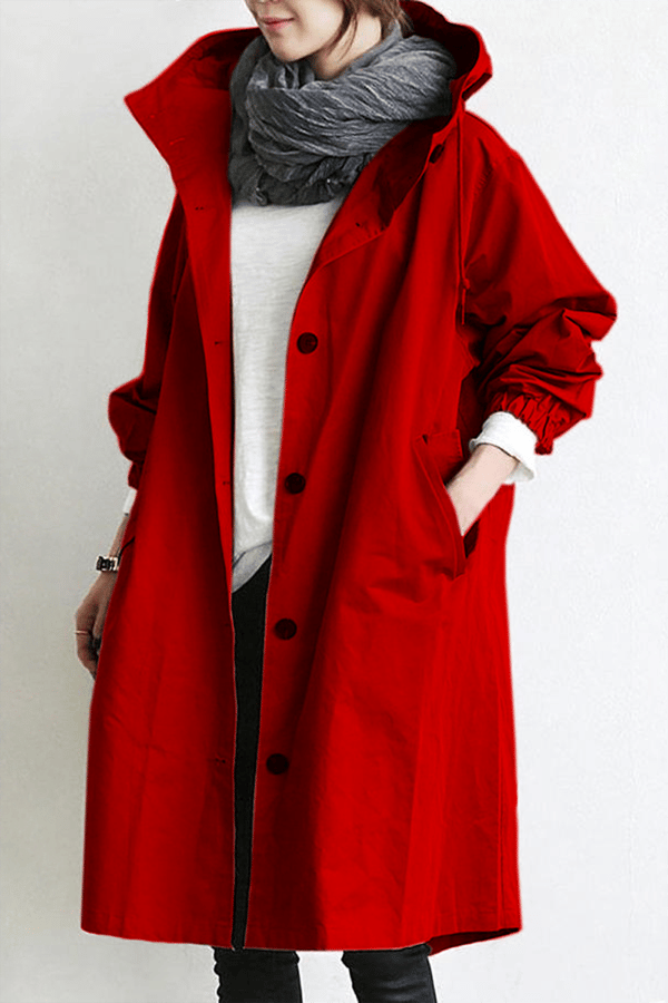 Modische Damenjacke mit Kapuze und Oversize-Schnitt