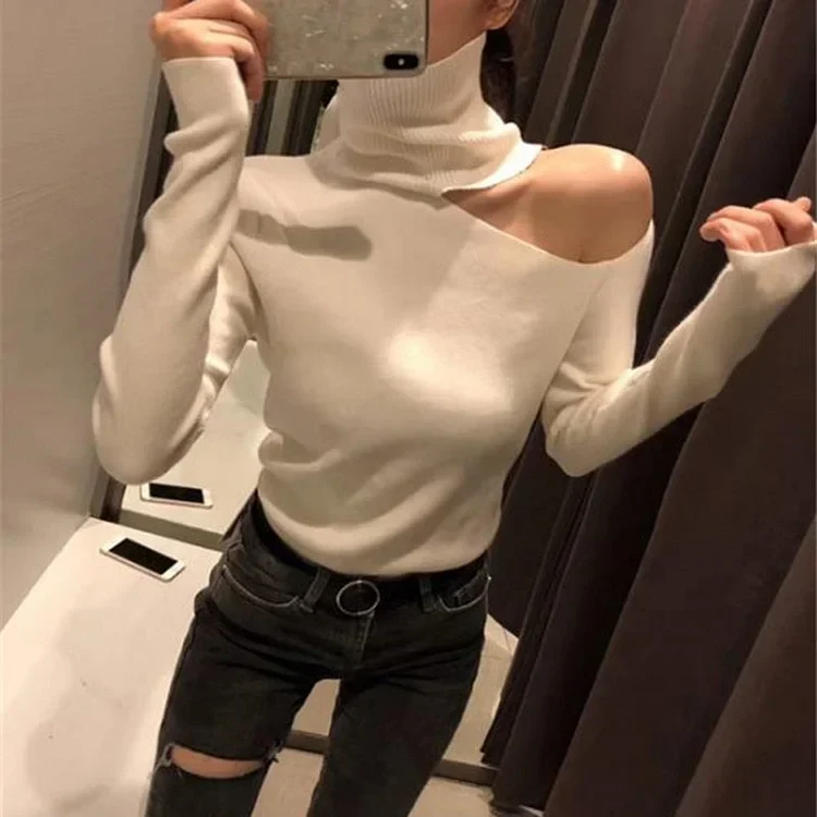 Lässiger Off-Shoulder Pullover mit Langarm für Damen