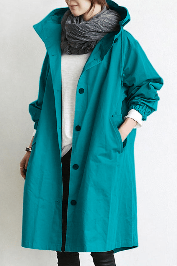 Modische Damenjacke mit Kapuze und Oversize-Schnitt