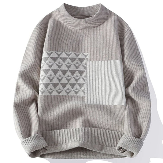 Pullover mit Trendigem Geometrischen Blockdesign für Herren