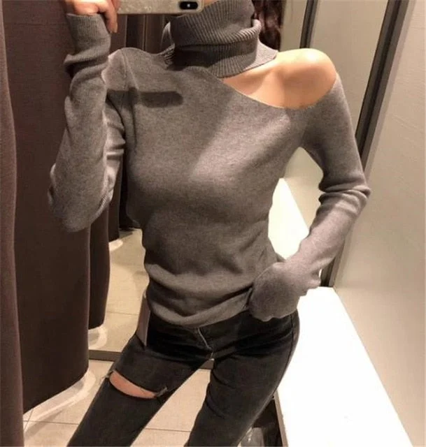 Lässiger Off-Shoulder Pullover mit Langarm für Damen