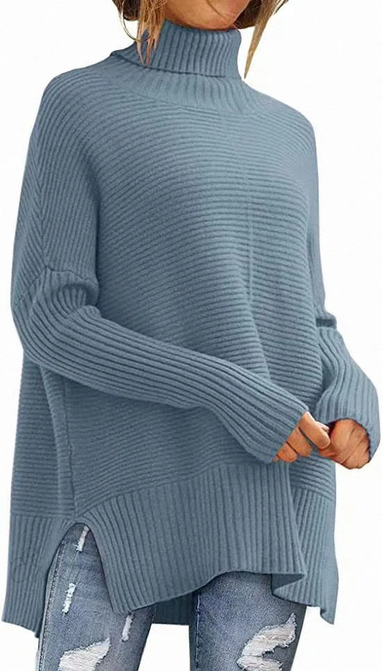 Bequemer Rollkragenpullover mit Lockerer Passform und Batwing Ärmeln